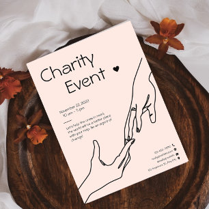 Pink Modern Illustration Fundraiser Charity Event  Flyer