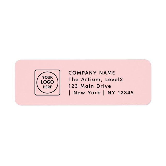 Pink Modern Logo | Custom Branded Return Address (Front)