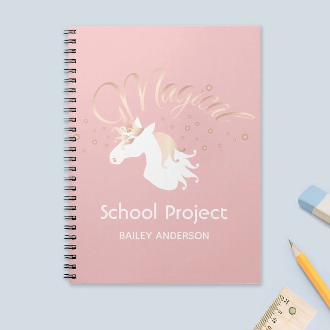 Pink Modern Magical Unicorn Kids Notebook (Creator Uploaded)