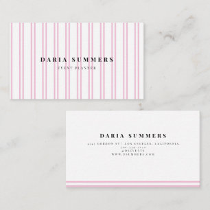 Pink Modern Minimalist Business Cards. Card
