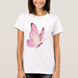 Pink Modern Minimalist Butterfly T-Shirt
