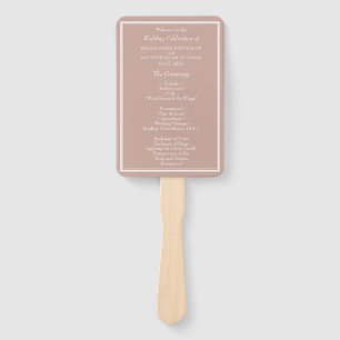 Pink Modern Minimalist Wedding Program Hand Fan