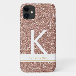 Pink Modern Monogram and Name Phone Case