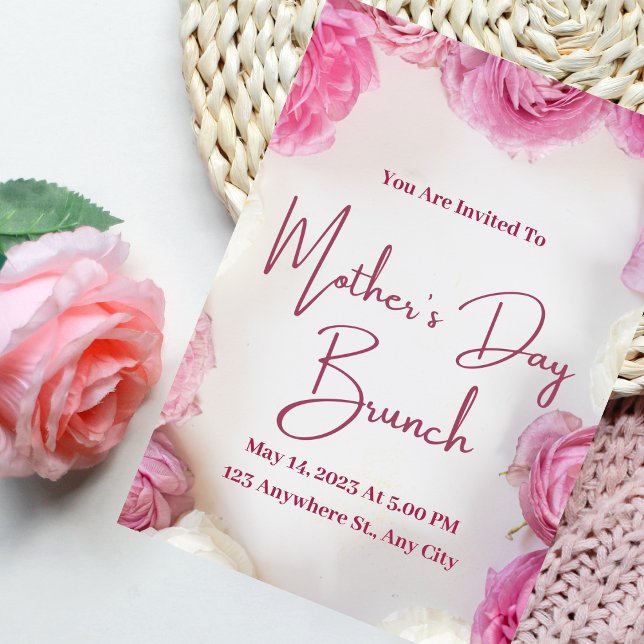 Pink Modern Mother's Day Party Invitation (Creator Uploaded)