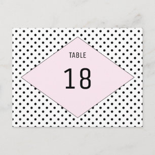 Pink Modern Polka Dots Table Number Postcard