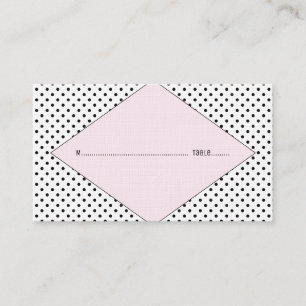 Pink Modern Polka Dots Wedding Place Cards