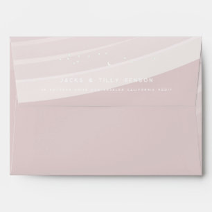 Pink Modern Rainbow and stars White Return Address Envelope