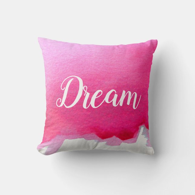 Pink modern simple watercolor design with dream cushion (Front)