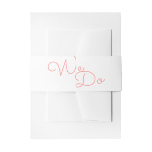 Pink Modern Typography Wedding Invitation Belly Band