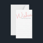 Pink Modern Typography Wedding Wishes Advice Card<br><div class="desc">Simple modern stylish typography design with pink calligraphy wedding wishes card 

Click on the customise it button to personalise the design by choosing the background colour you like and even add your own text.

Matching items are available in store.</div>