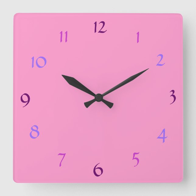 Pink Modern Wall Clock (Front)