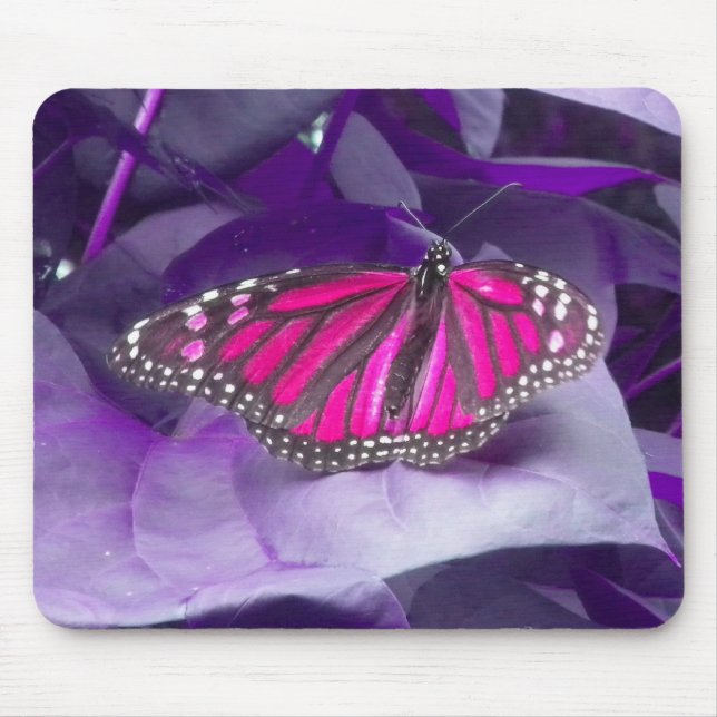 Pink Monarch Butterfly Mouse Pad (Front)