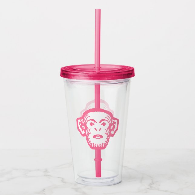 Pink Monkey Acrylic Tumbler (Front)