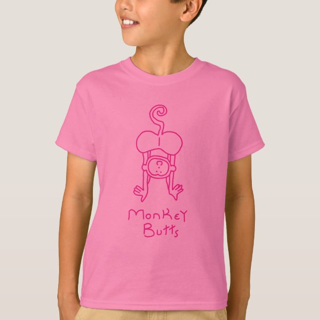 Pink Monkey Butts T-Shirt (Front)