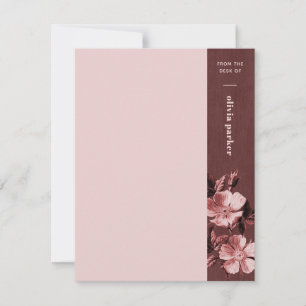 Pink Monochromatic Blooms Floral Stationery Card