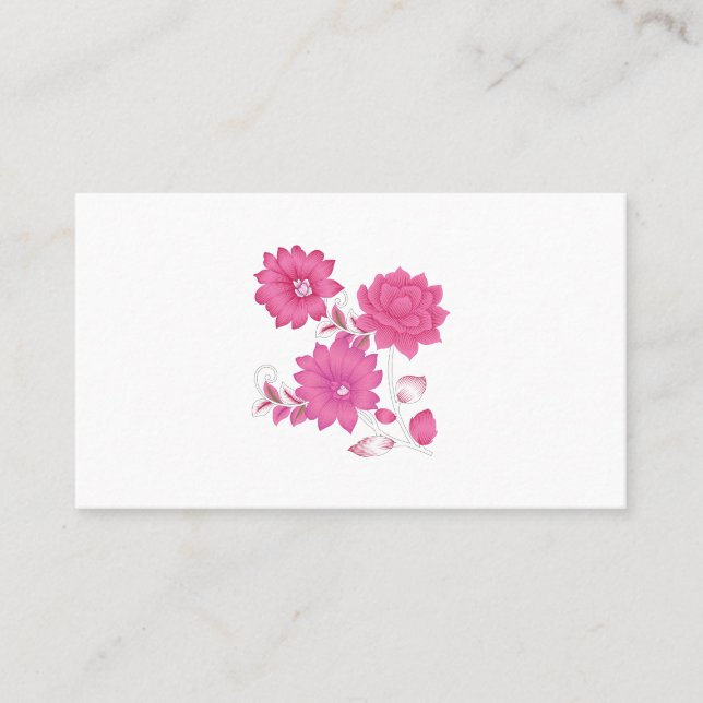 Pink Monogram Business Cards | Girly & Elegant (Front)