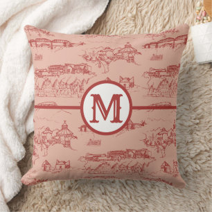 Pink Monogram Chattanooga Throw Pillow