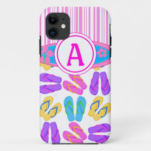 Pink Monogram Flip Flops Surfboard iPhone 5 Case