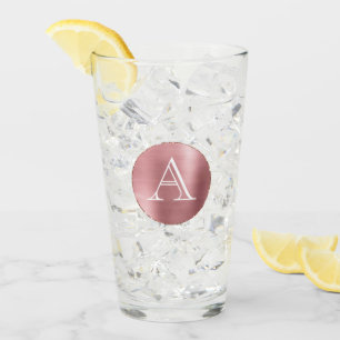 Pink Monogram Glass