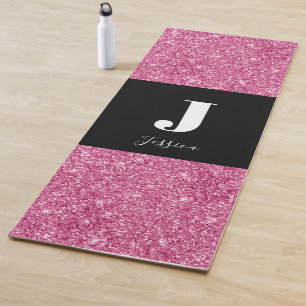 Pink Monogram Glitter Yoga Mat