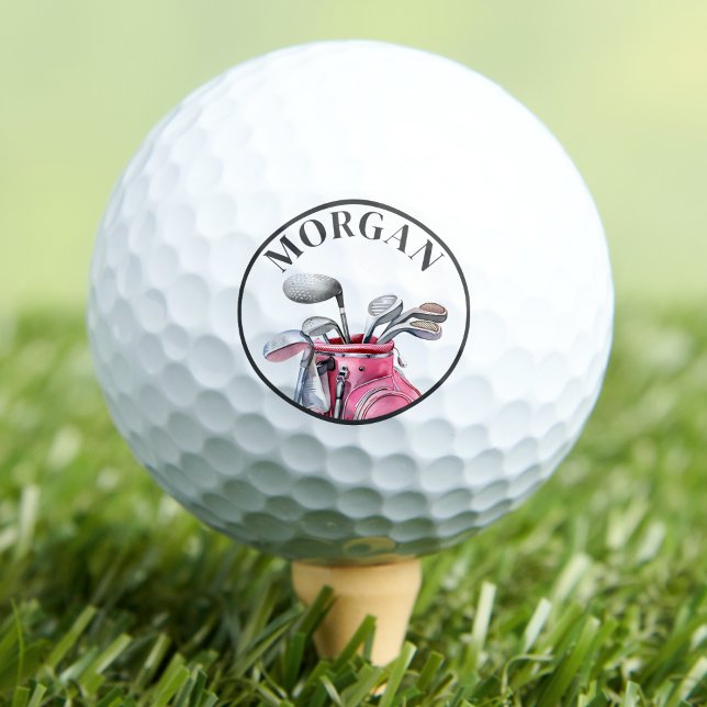 Pink Monogram Golf Balls (Pink Name Monogram Golf Balls)