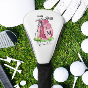 Pink Monogram Golf Head Cover