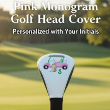 Pink Monogram Golf Head Cover Personalized for Her