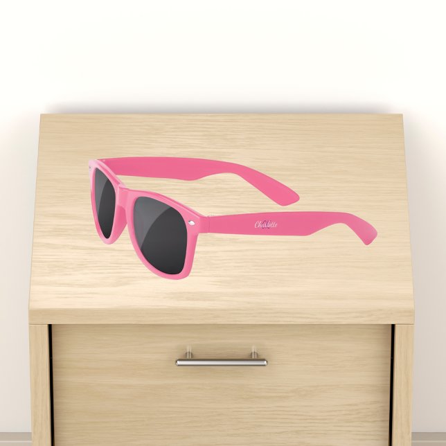 Pink monogram initails name minimalist sunglasses (Creator Uploaded)