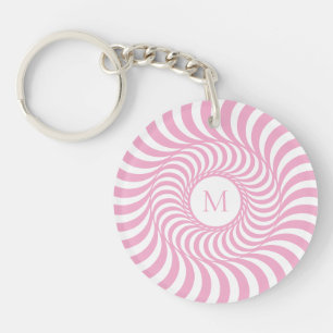 Pink Monogram Initial Acrylic Keychain