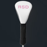 Pink Monogram Initial Custom Golf Head Cover<br><div class="desc">This golf head cover features a simple pink block-style font.  Delete the text and add any initials or wording of your choice.  Custom golf items make the perfect gift for christmas,  birthdays,  mothers day,  fathers day or any other special occasion.</div>