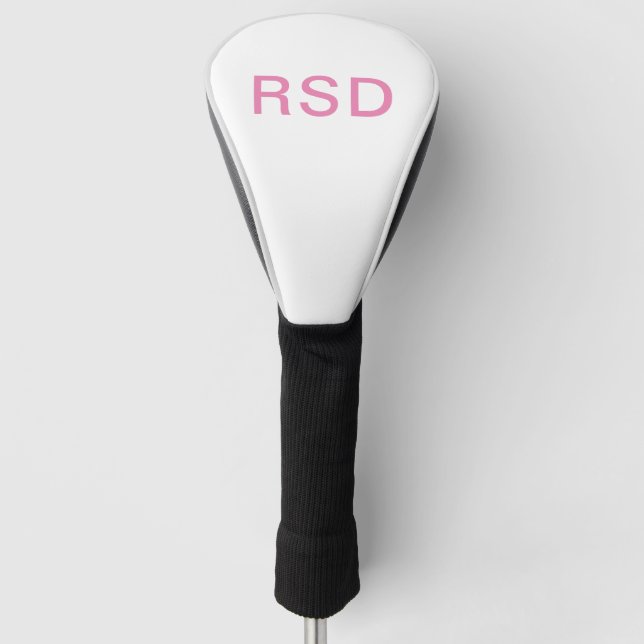 Pink Monogram Initial Custom Golf Head Cover (Front)