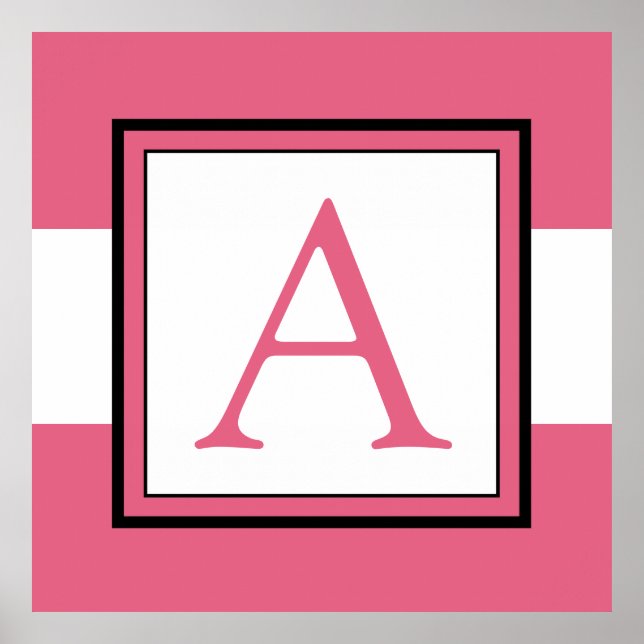 Pink Monogram Initial Girl's Room Decor (Front)