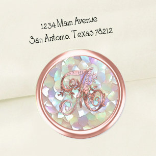 Pink Monogram Initial on Any Colour Envelope Seal