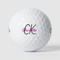 Pink monogram initials name