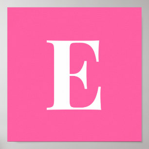Pink Monogram Letter Poster   Personalised Initial