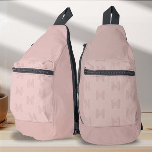 Pink Monogram Modern Pattern, Womens Sling Bag