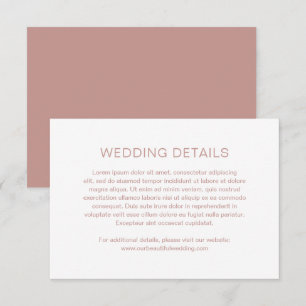 Pink Monogram Modern Wedding Enclosure Card