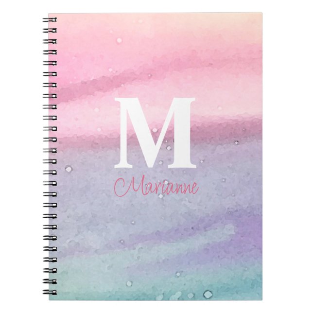 Pink Monogram Name Notebook (Front)