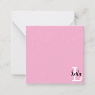 Pink Monogram Name Script Personalised Design Card