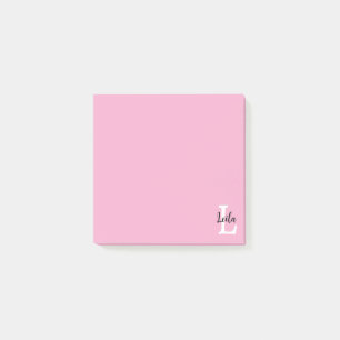 Pink Monogram Name Script Personalised Design Post-it Notes