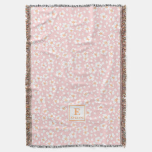 Pink Monogram Name Throw Blanket