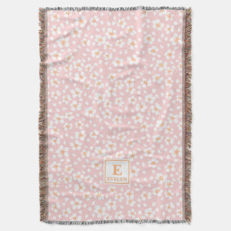 Pink Monogram Name Throw Blanket