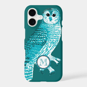 Pink Monogram Owl Personalised iphone Case