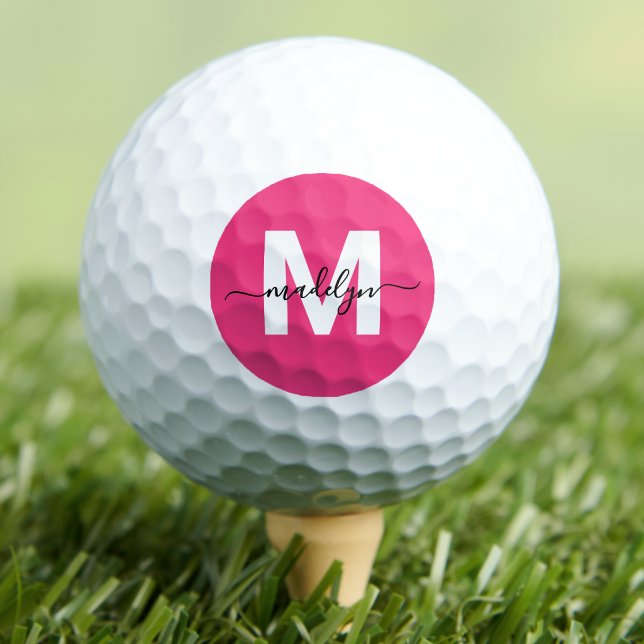 Pink Monogram Personalised Golf Balls (Pink Monogram Personalized Golf Balls)
