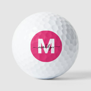 Pink Monogram Personalised Golf Balls