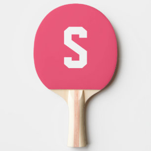 Pink Monogram Personalised Name Ping Pong Paddle