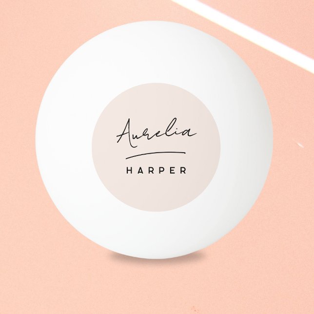Pink Monogram Script Personalised Name Ping Pong Ball (Creator Uploaded)