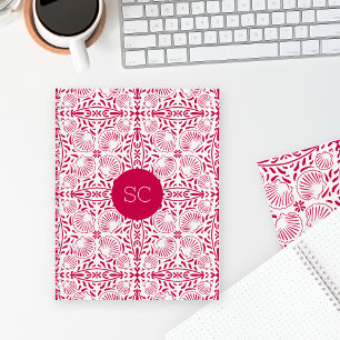 Pink Monogram Sheashell Coral Elegant Chic Notebook