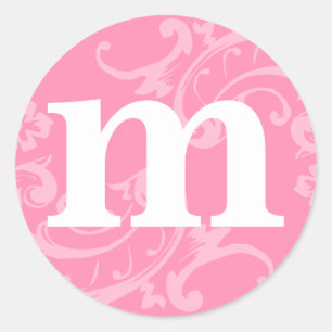 Pink Monogram Stickers