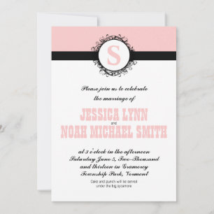 Pink Monogram Wedding Invite or any colour